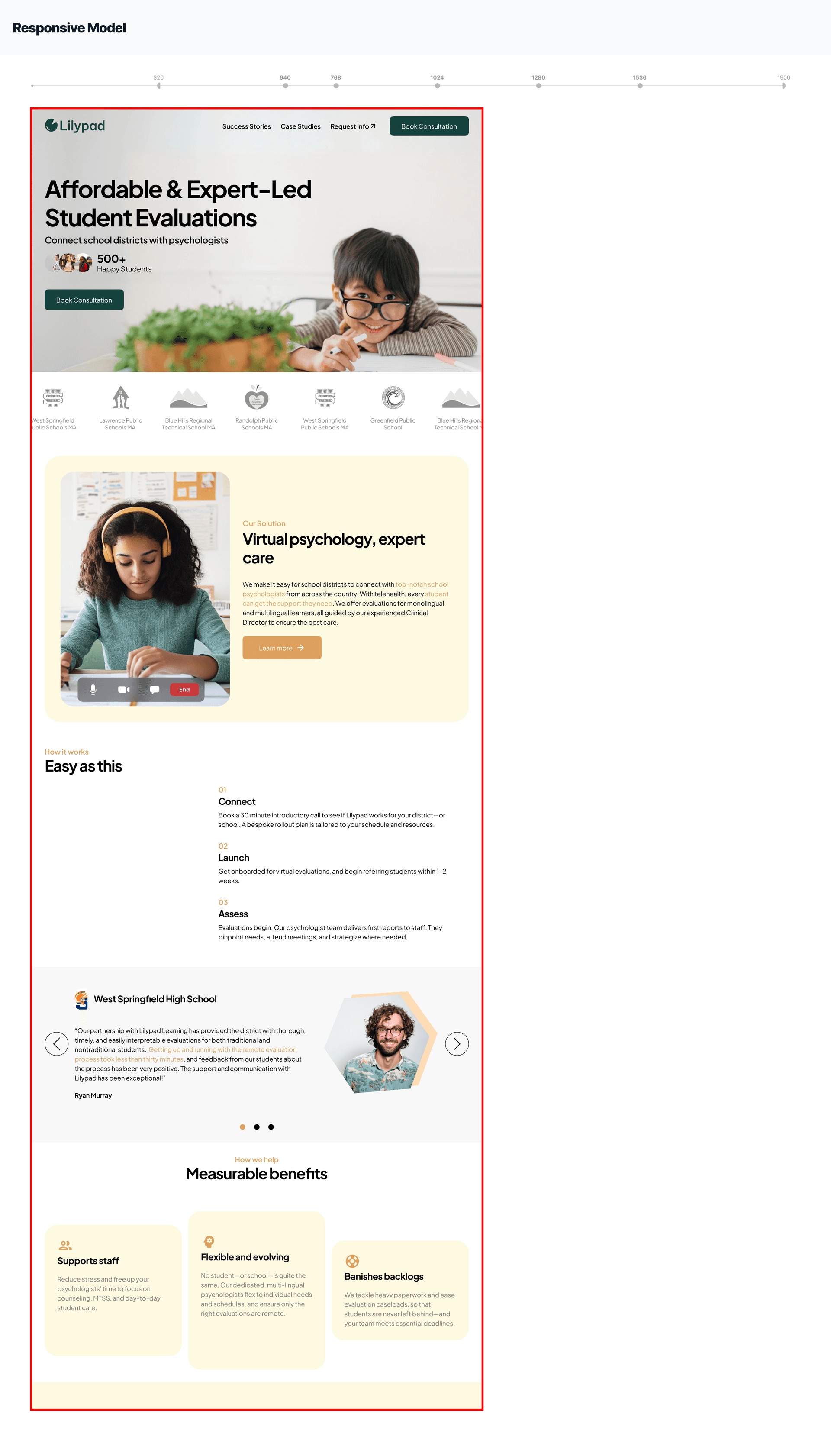 UI Kit showing typography, colors, and responsive grid system for Lilypad's design system