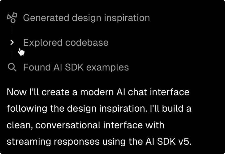 Vercel chat interface